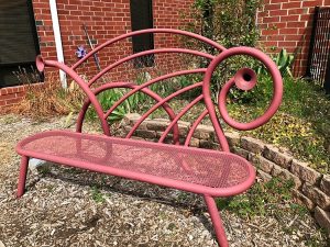 A "whisper bench" created by Jim Galluci