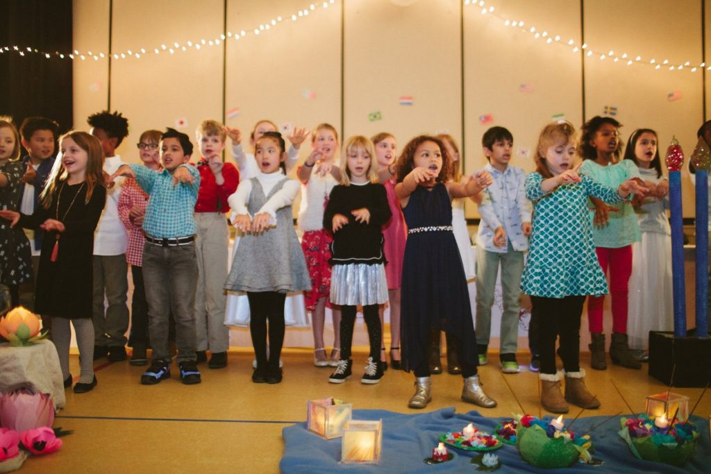 first grade, second grade, and third grade at Greensboro Montessori School